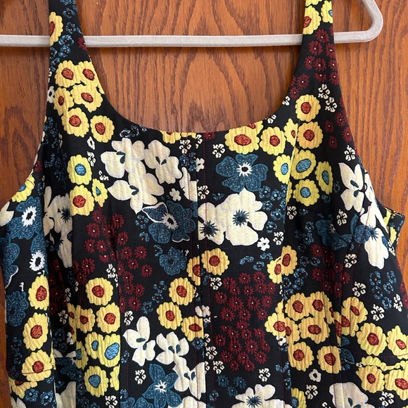 Maeve Anthropologie Floral Sleeveless Midi Dress with thick Brocade or Jacquard - Picture 2 of 8